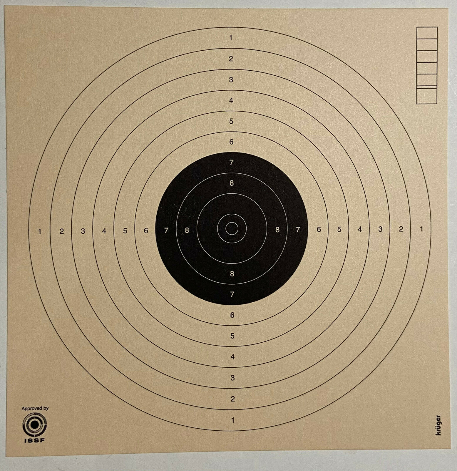 thumbnail image 2 of Krüger Appr ISSF 17x17cm Air Pistol 10m Targets – Olympic Shooting, Pack Of 250, Bullseye Paper Targets #103 2 of 5